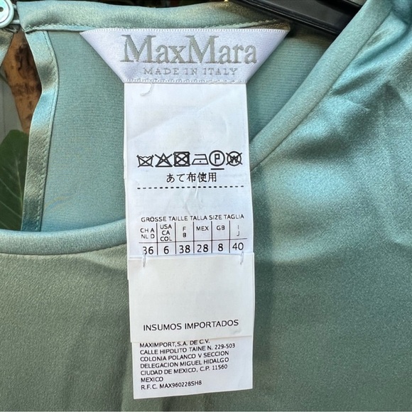 Maxmara silky sage green long sleeve blouse - Picture 3 of 3